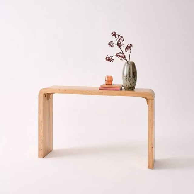 sweeek Exotic Acacia Wood Console Table in Beige