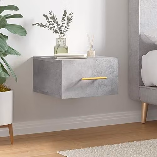 vidaXL Wall-mounted Bedside Cabinet, Grey, W/D/H: 35 x 35 x 20 cm – 2
