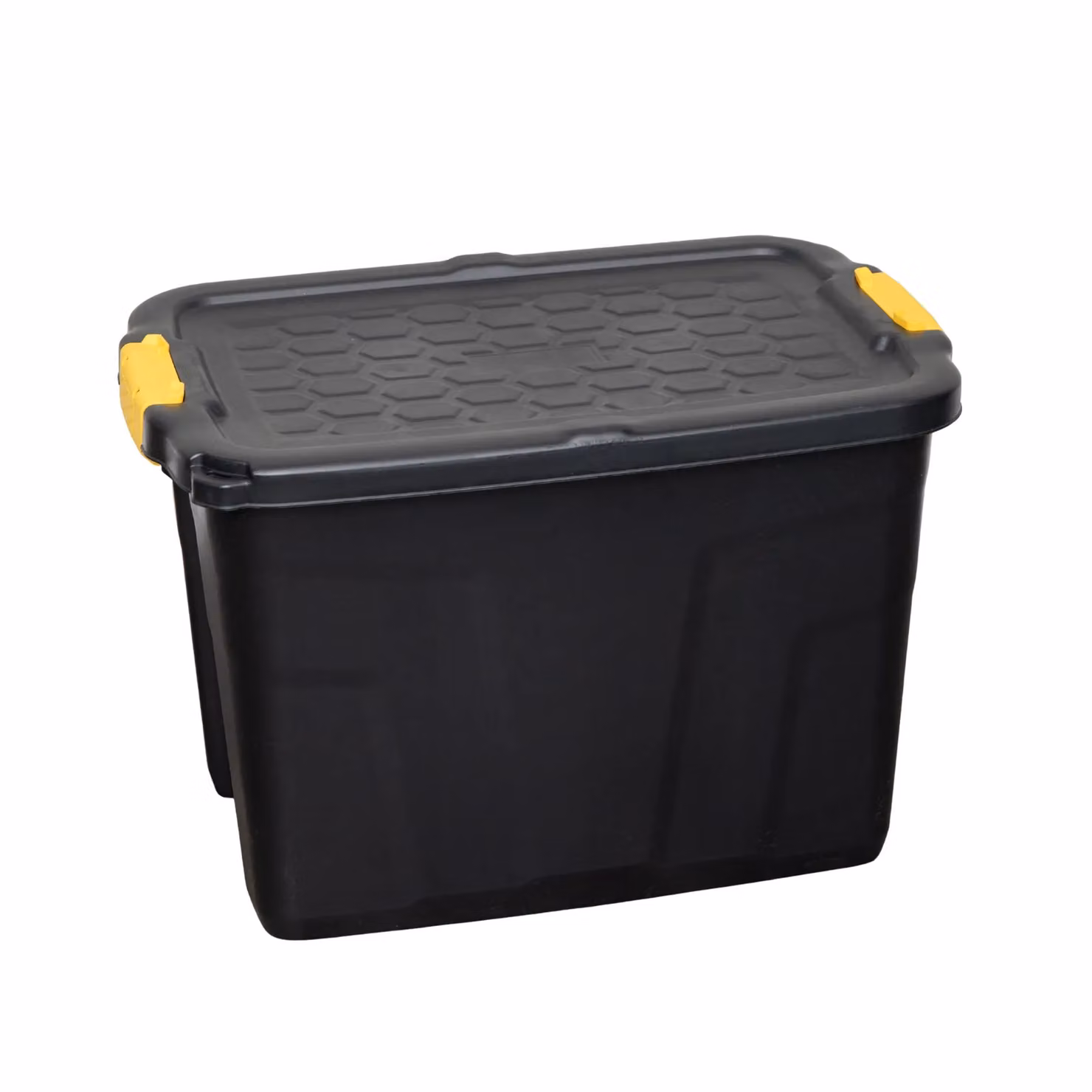 Samuel Alexander 60L Heavy Duty Stackable Storage Tub with Lid and Handles in Black and Yellow – 6