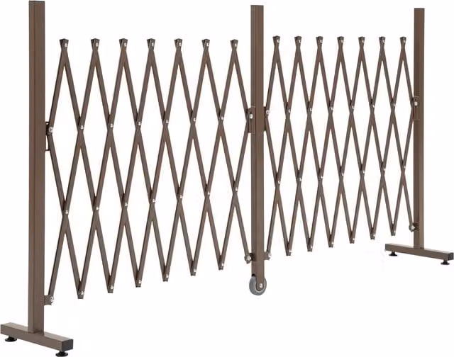 Outsunny Expanding Aluminium Trellis Fence, Dark Brown, W: 405 cm, H: 103.5 cm