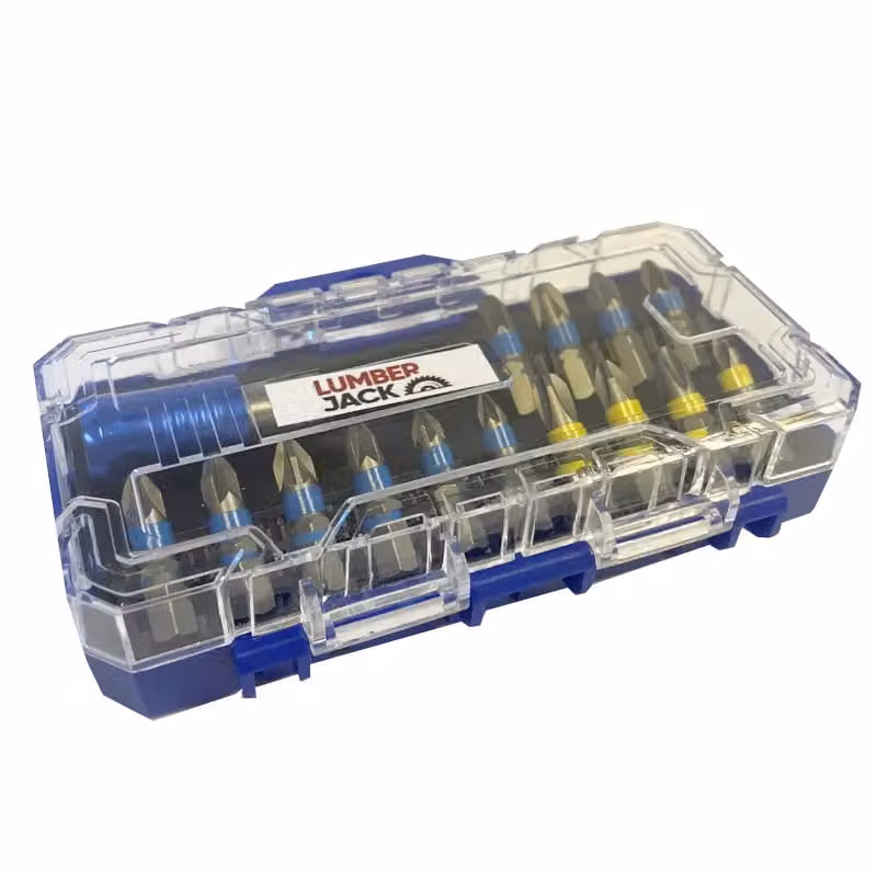 Lumberjack 15 Piece S2 Steel Screwdriver Bit Set in Silver and Grey – 4