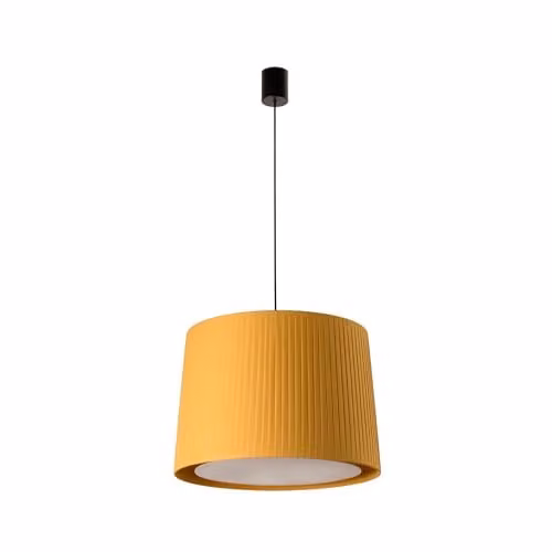 Faro Barcelona Samba Simple Modern Fabric Pendant Light in Black and Yellow – 1
