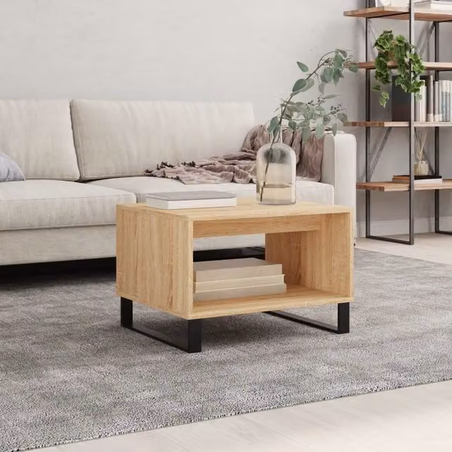 Berkfield Home Sonoma Oak Coffee Table in Brown, W/D/H: 60 x 50 x 40 cm – 1