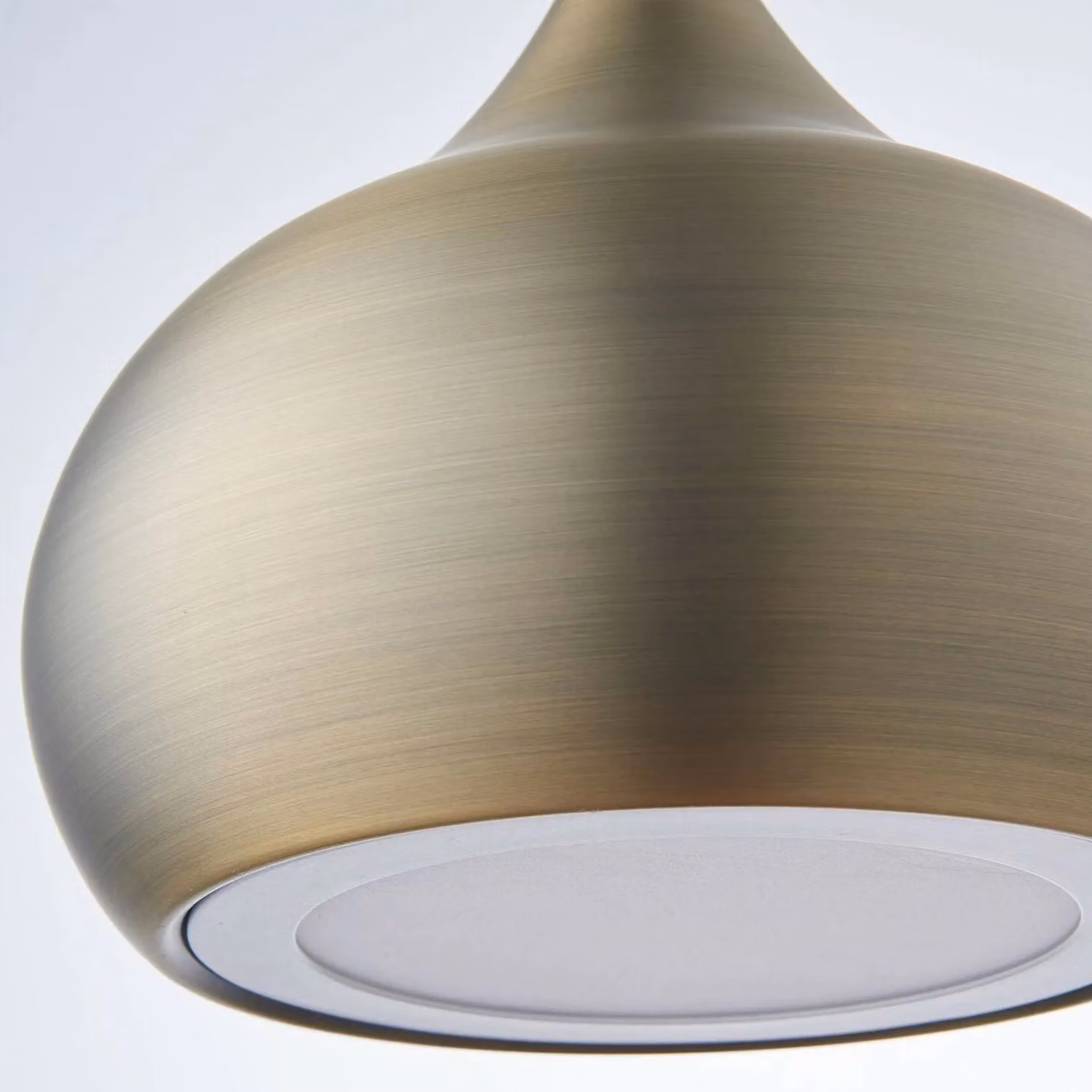 Loops LED Dimmable Dome Pendant Light in Matt Brass and White, 18W Cool White – 2