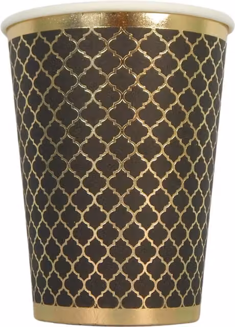 Peacock Supplies Moroccan Ebony Party Cups in Black