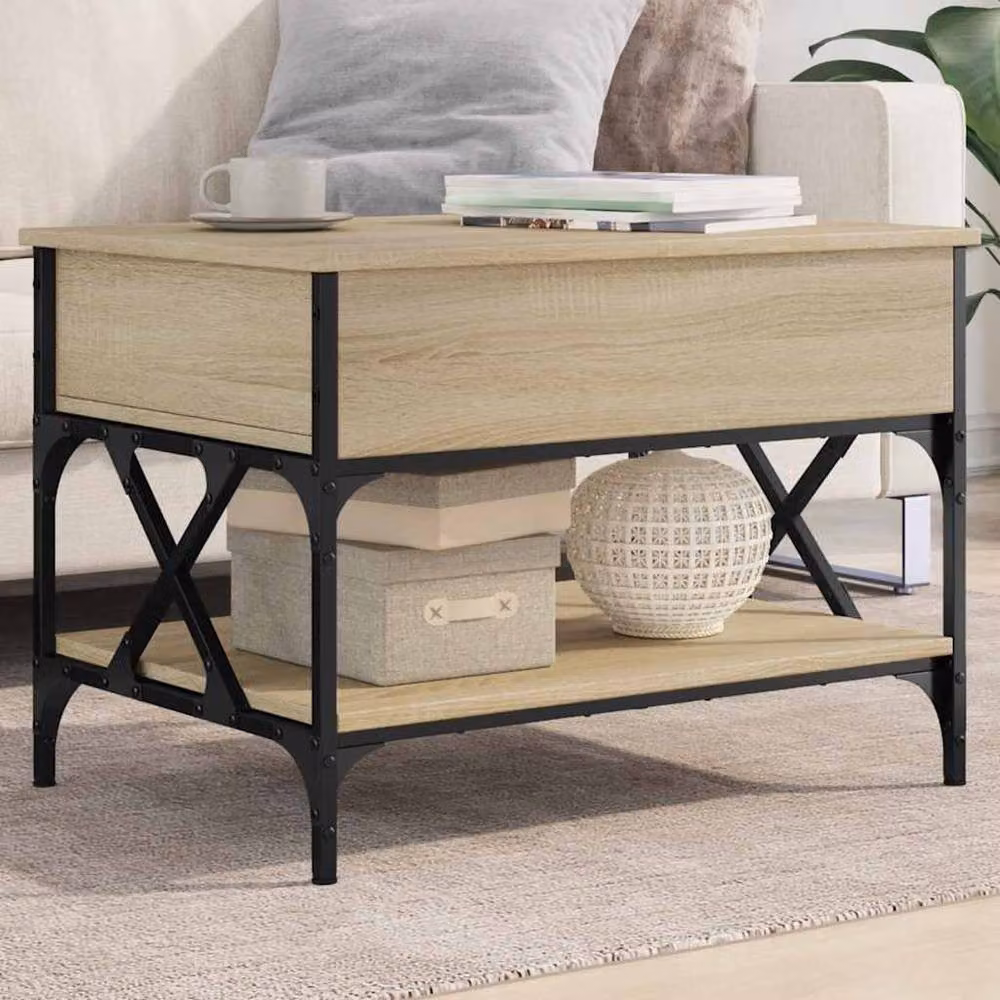 Berkfield Home Sonoma Oak Coffee Table in Light Brown with Lift Mechanism, W/D/H: 70 x 50 x 50 cm – 2