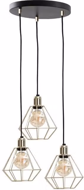 Netlighting Como Cluster Pendant Ceiling Light in Gold, Diameter: 32 cm, 3x E27