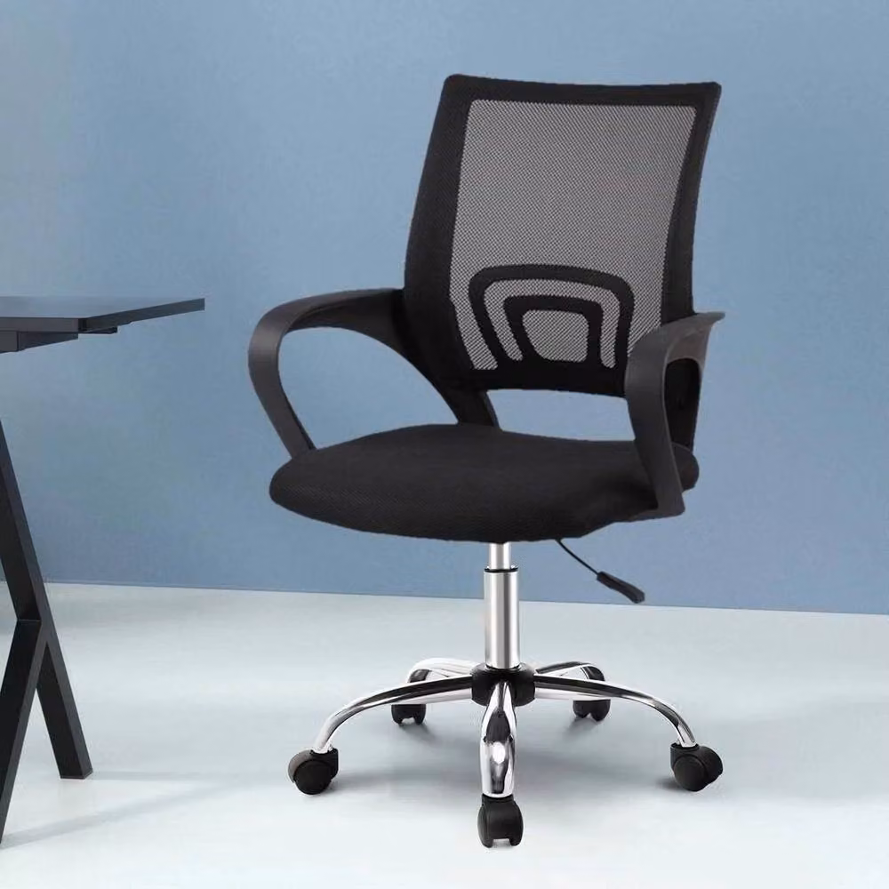 FORGEVIO Black Mesh Task Chair with Armrests and 360 Degree Swivel for Home Office – 4