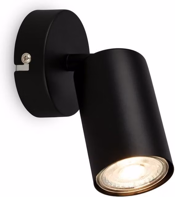 Briloner Black Metal LED Spotlight Wall Light with Adjustable Cylinder Design