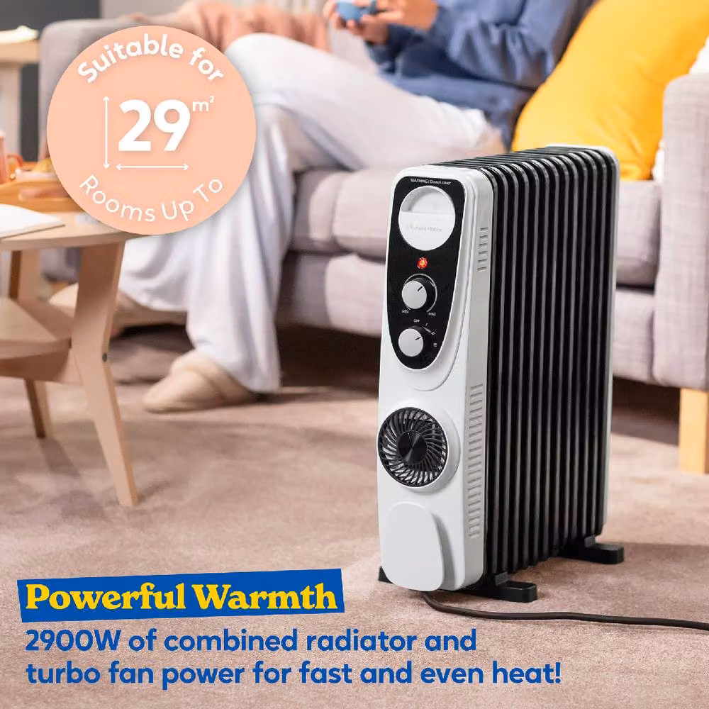 Russell Hobbs 2500W 13 Fin Oil Filled Radiator White RHOFR2403 – 5