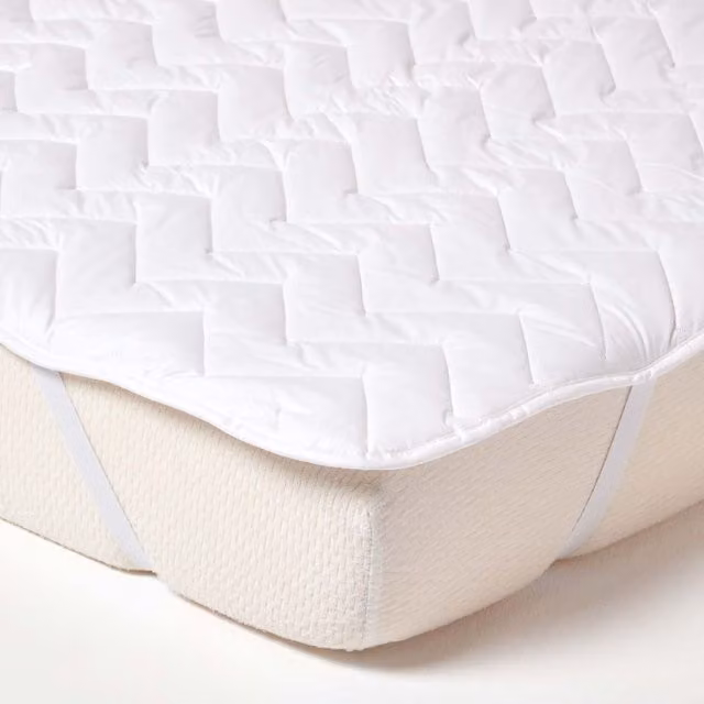 Homescapes White Cotton Deep Quilted Mattress Topper W/D/H: 180 x 200 cm