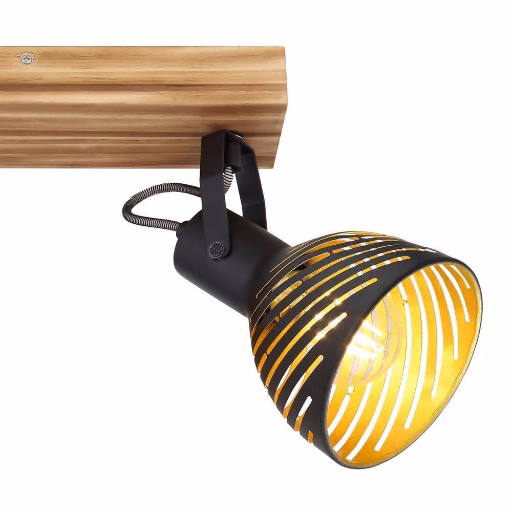 Netlighting Lenna Twin Ceiling Spotlight in Dark Brown with 2x E27 Adjustable Metal Cones – 2