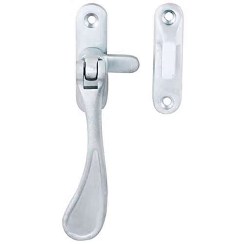 Loops Spoon End Reversible Casement Window Fastener in Satin Chrome, 124mm Length