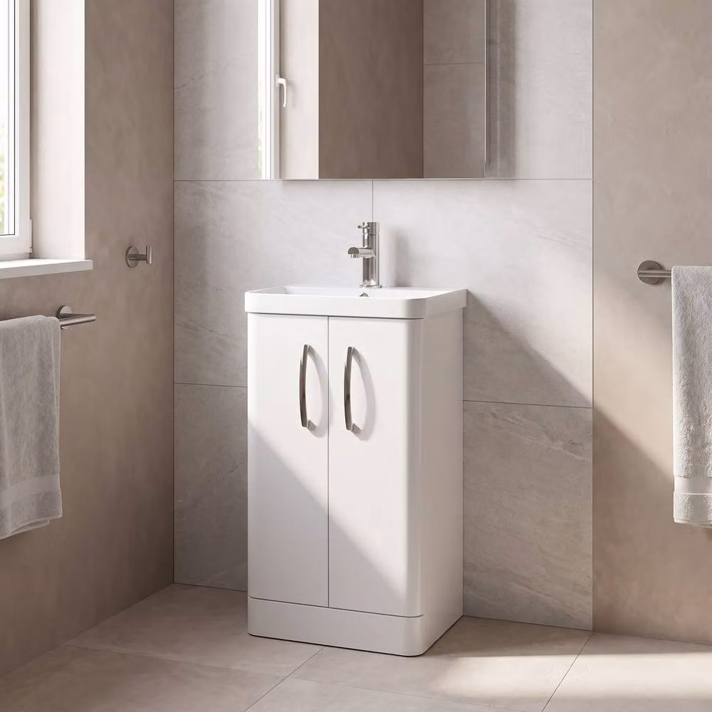Balterley Handsacre Contemporary 2 Door Freestanding Vanity Basin Unit, Gloss White, Width: 50 cm – 2