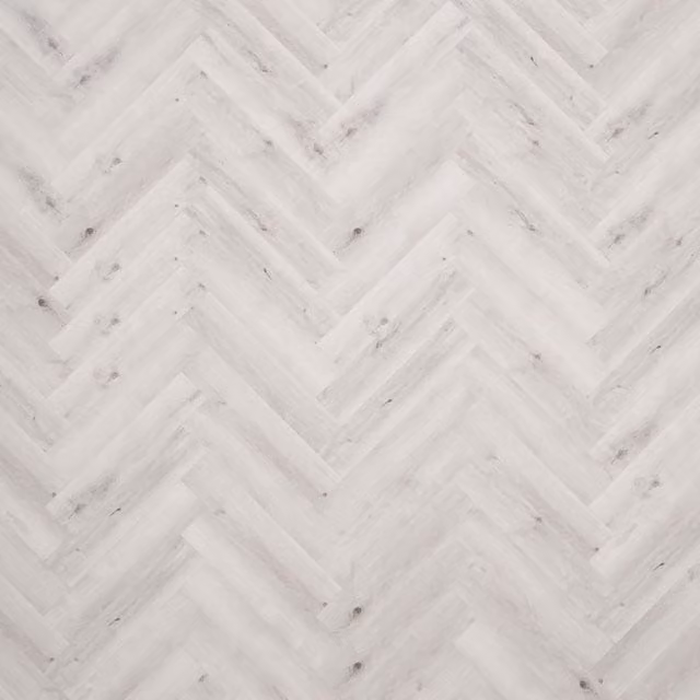 AlvHer Wood Effect Herringbone Luxury Vinyl Tile Glue Down LVT in Light Grey, 2.5mm