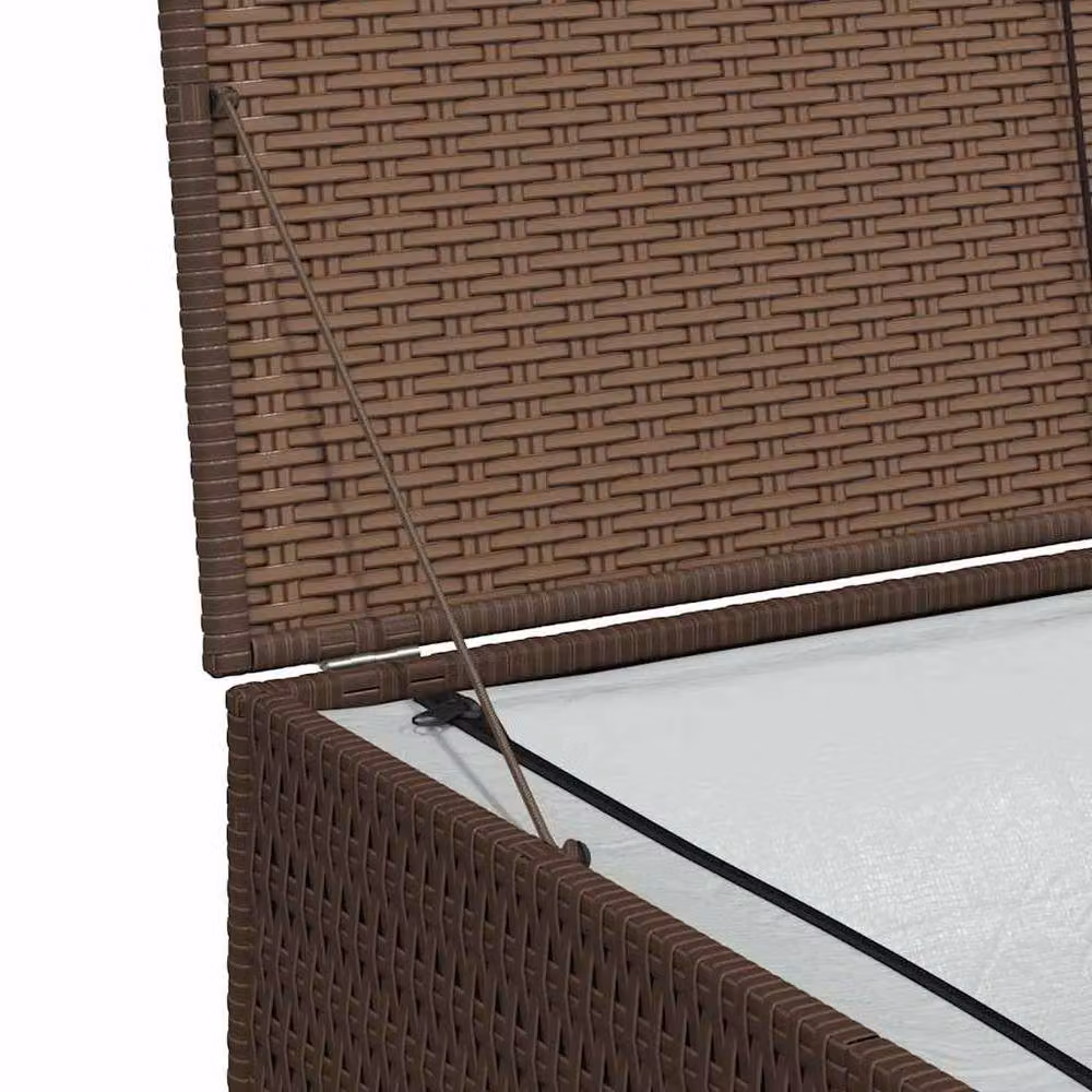 Berkfield Home Garden Storage Box in Brown Poly Rattan and Steel, W/D/H: 150 x 100 x 100 cm – 5