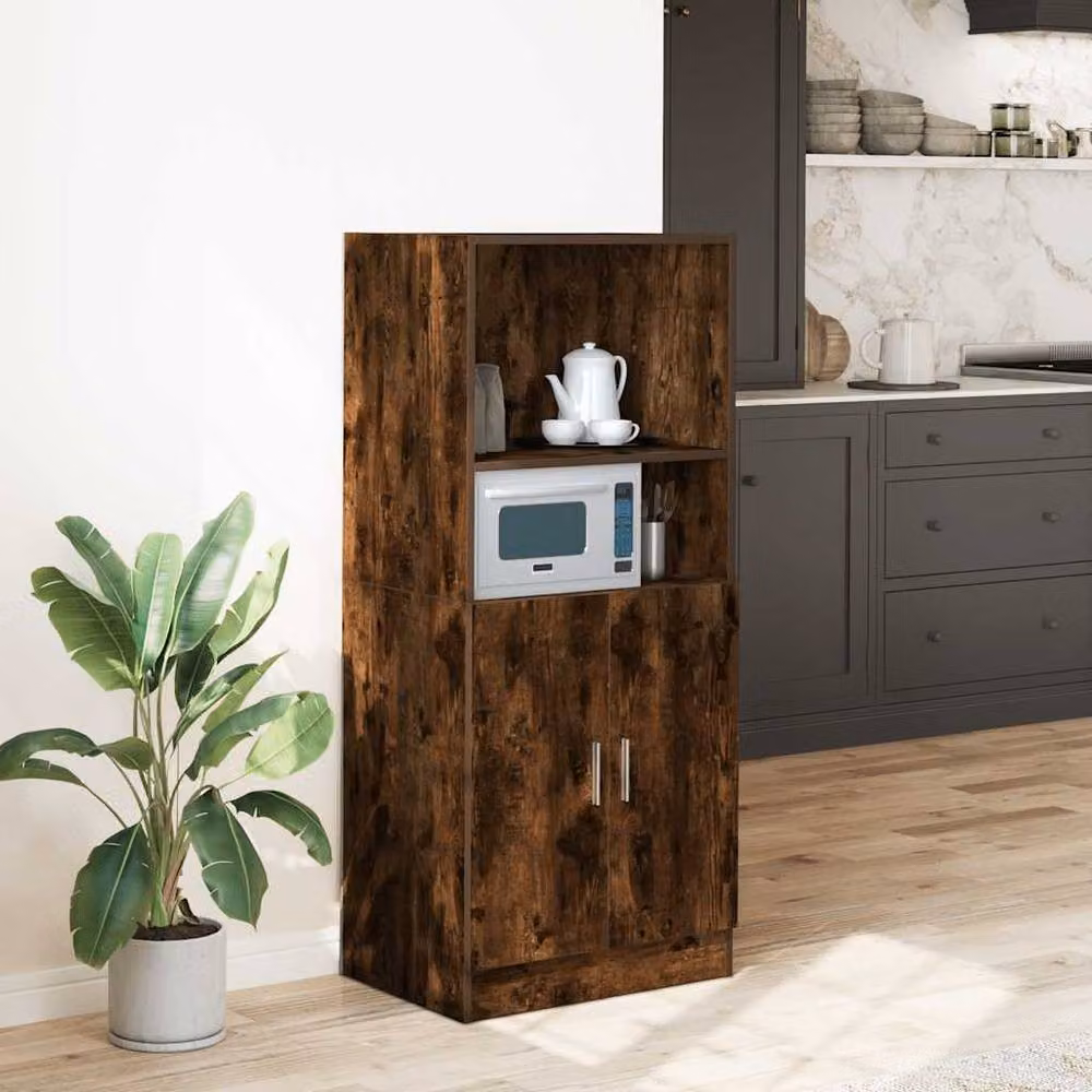 Berkfield Home Kitchen Cabinet in Smoked Oak Brown, W/D/H: 57 x 41.5 x 131.5 cm – 2