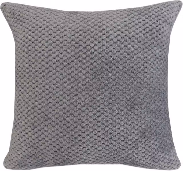 My Home Jumbo Fleece Textured Square Cushion in Grey