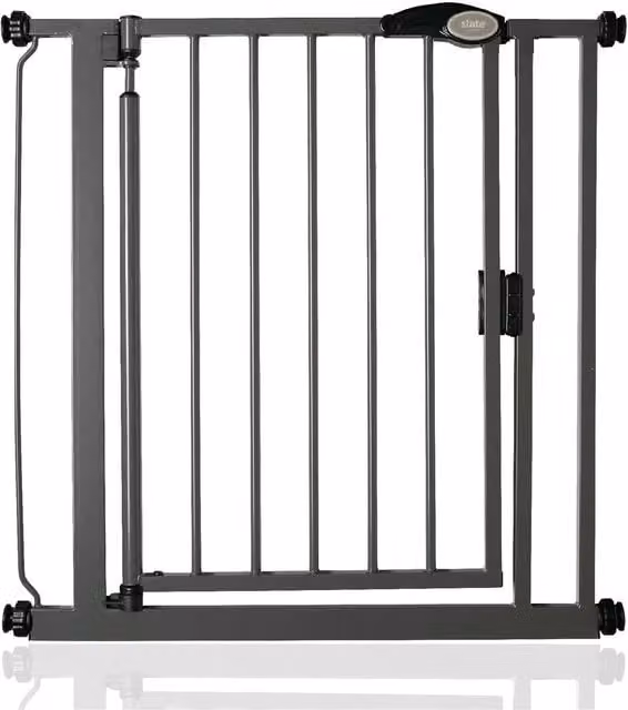 Bettacare Auto Close Stair and Door Gate in Grey, Extendable and No-Drill Design, Width: 75 cm - 82 cm