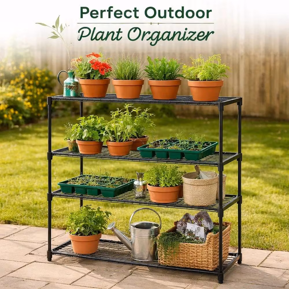 SPETLEK Double Pack Metal Flower Staging Display in Green and Black – 2