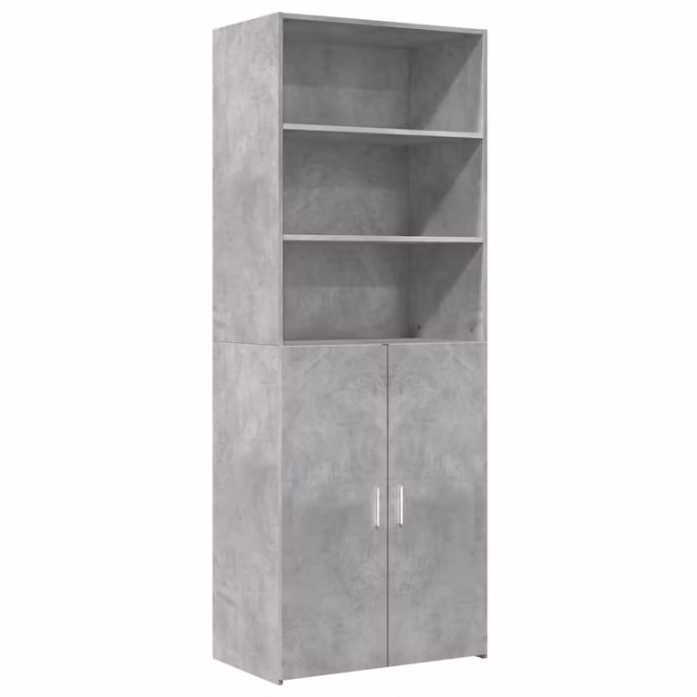 Berkfield Home Highboard in Concrete Grey, W/D/H: 70 x 42.5 x 185 cm