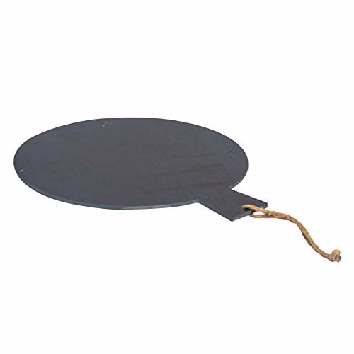 Argon Tableware Round Slate Serving Paddle with Handle, Grey, Diameter: 34 cm
