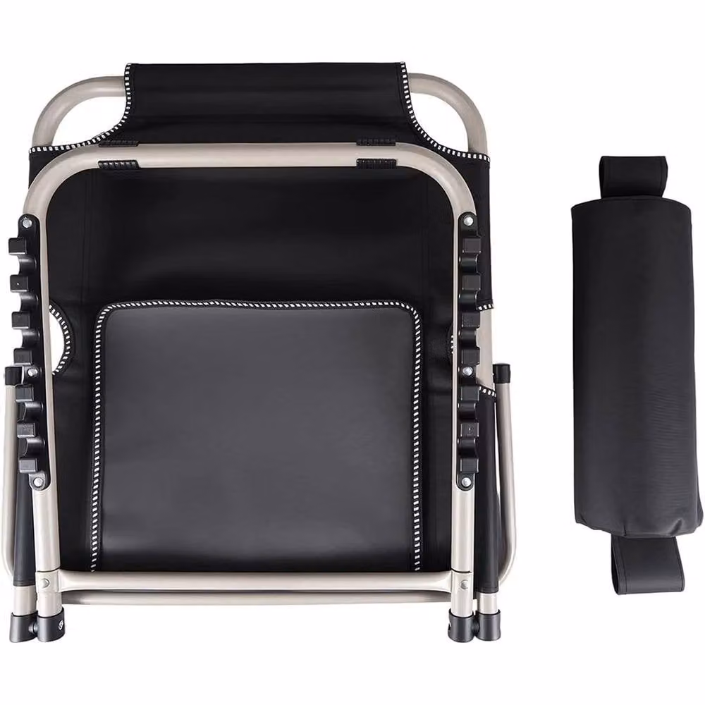 NESTLUNE Folding Bed Backrest Steel Support Frame with Headrest, 6-Position Angle Adjustment, Black – 4