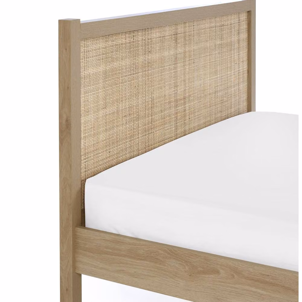 Cheshire Zinc Double Rattan Bed in Brown Oak – 3