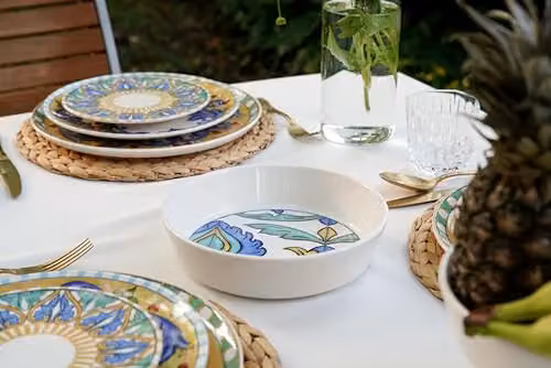 The Mia Limoncello Series Multicolour Ceramic Serving Bowl – 3