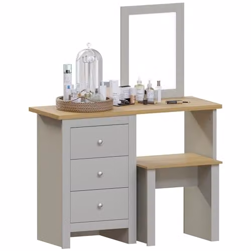 Vida Designs Arlington Modern Dressing Table Set in Grey – 2