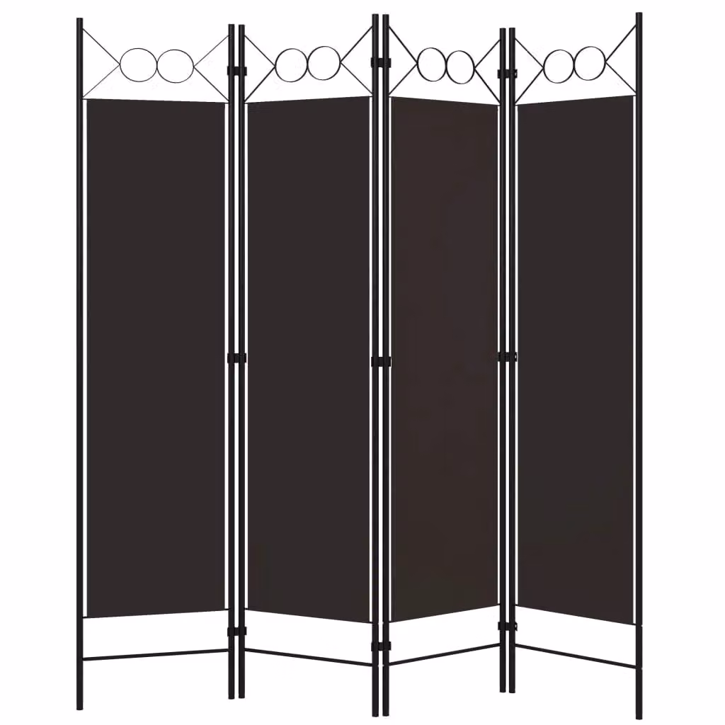 Berkfield Home 4-Panel Modern Room Divider in Brown, W/H: 160 x 180 cm – 2