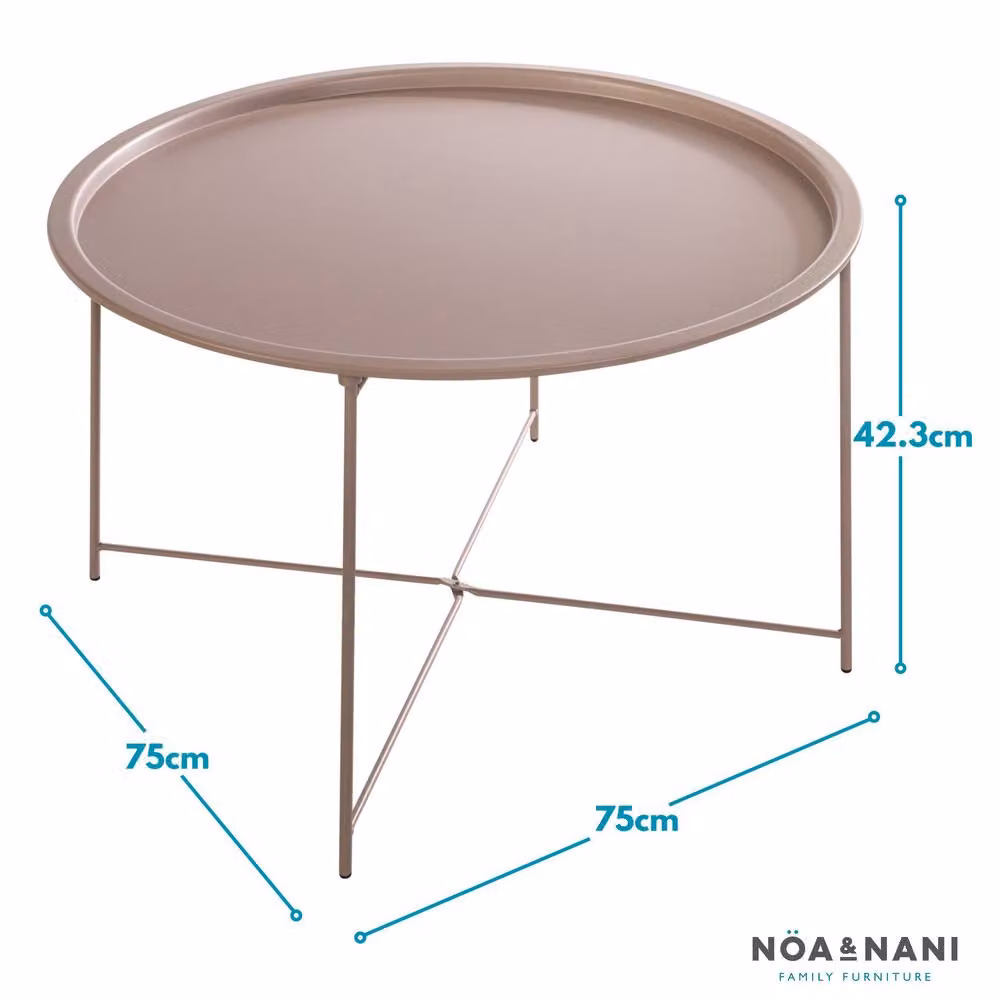 Nöa and Nani Bjarni Round Metal Coffee Table in Blush Pink – 3