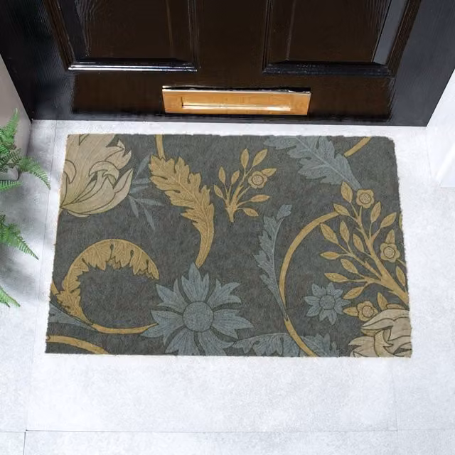 Artsy Mats William Morris Blue Floral Doormat, Brown and Multicolour, W: 60 cm, D: 40 cm – 1