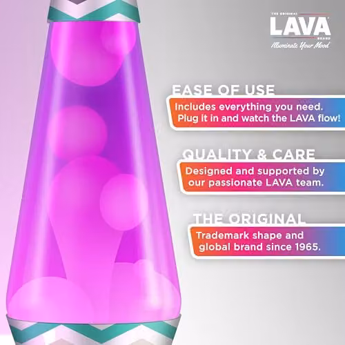 Lava Lite Original 14.5 inch Motion Lamp with Pink Liquid and White Wax – 2