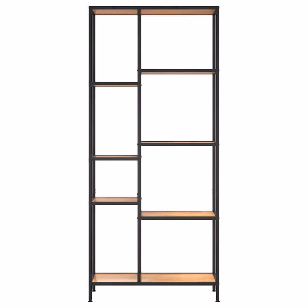 Berkfield Home Industrial Book Shelf in Brown, Steel and Wood, W/D/H: 80 x 30 x 180 cm – 3