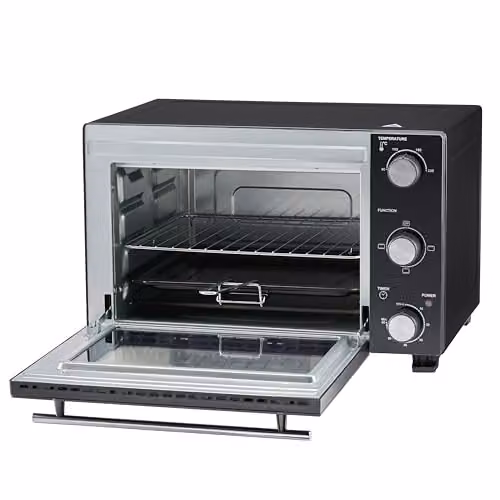 Cooks Professional Mini Portable Electric Multi Function Countertop Oven with Steam Assist, 28L Capacity, 1500W, Black and Silver – 3