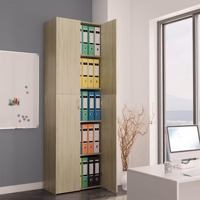 Berkfield Home Office Cabinet in Sonoma Oak Brown, W/D/H: 60 x 32 x 190 cm – 1
