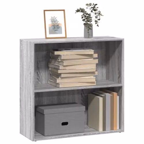 vidaXL Grey Sonoma Bookcase in Engineered Wood W/D/H: 80 x 30 x 77 cm – 4