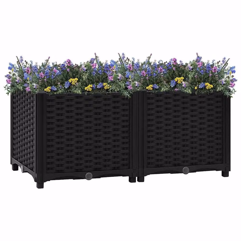Berkfield Home Black Polypropylene Raised Bed W/D/H: 80 x 40 x 38 cm – 2