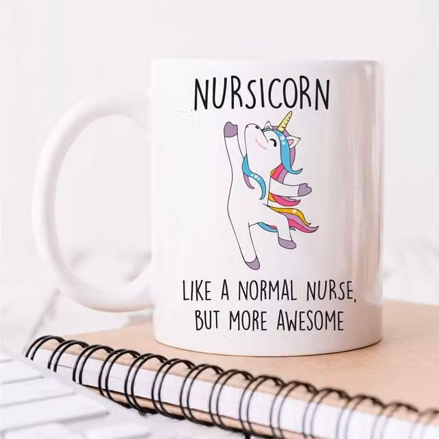 60 Second Makeover Nursicorn Awesome Nurse Ceramic Mug in White