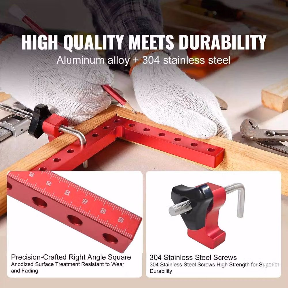 KORVIXA Red Aluminum Alloy Right Angle Positioning Squares – 4