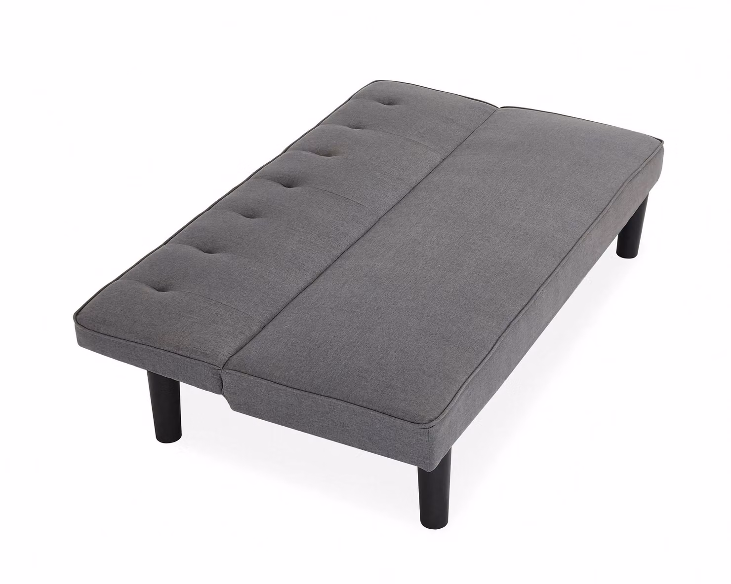 Home Detail Layla Grey Fabric Sofa Bed with Tufted Detail and Black Legs, W/D/H: 140 x 190 x 165 cm – 4