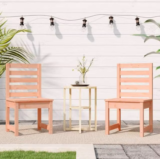 Berkfield Home Durable Douglas Wood Garden Chairs, 2 Pack, Beige, W/D/H: 40.5 x 48 x 91.5 cm – 1