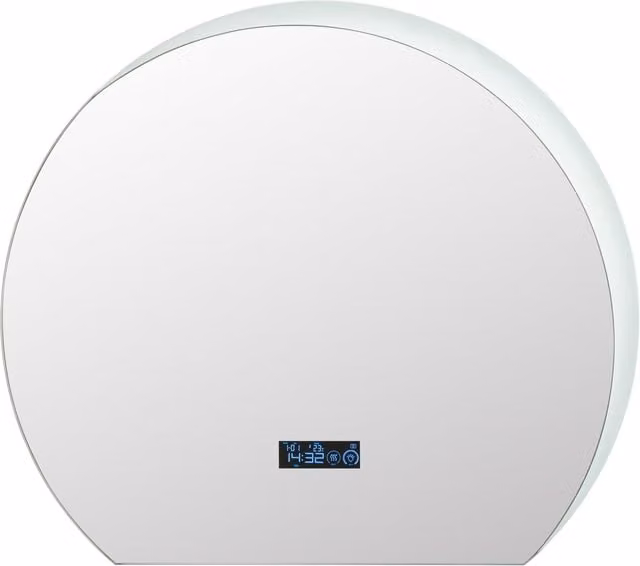 Gymax Round LED Backlit Bathroom Mirror in Silver with Touch Switch and 3-Colour Lighting