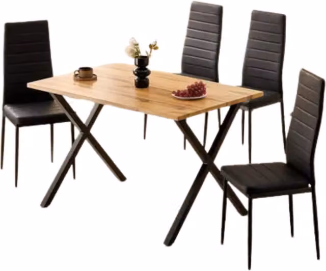 Kosy Koala Modern Rectangular Dining Set with 4 Chairs in White