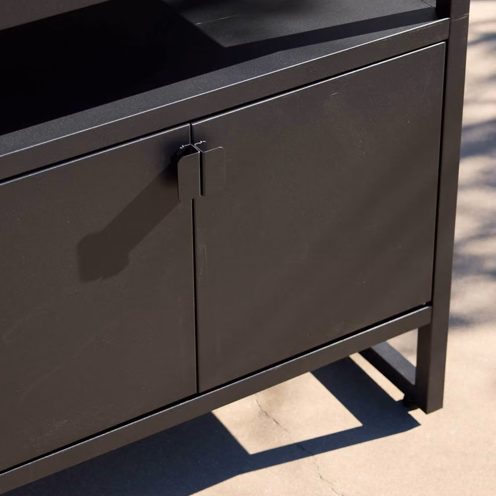 sweeek Outdoor Kitchen Stainless Steel Storage Module with 2 Hinged Doors, Black, W: 80 cm, D: 60 cm, H: 92.5 cm – 6