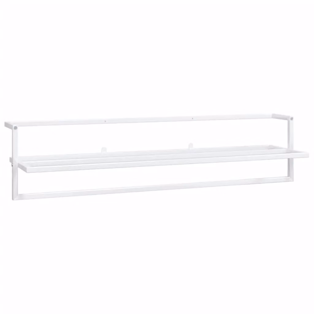 Berkfield Home White Metal Wall Mounted Towel Rack W/D/H: 95 x 25 x 22 cm – 2