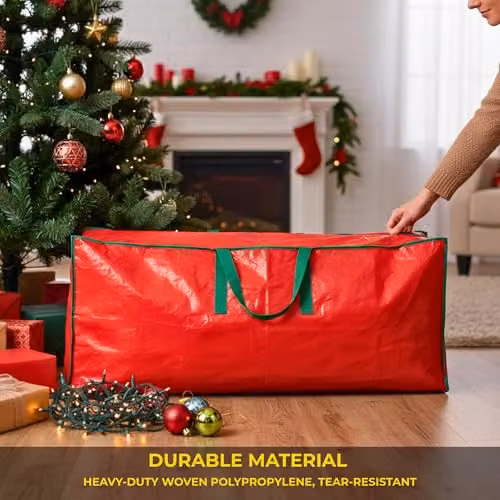 Shatchi Christmas Tree Storage Bag, Red, W/D/H: 52 x 40 x 40 cm – 4