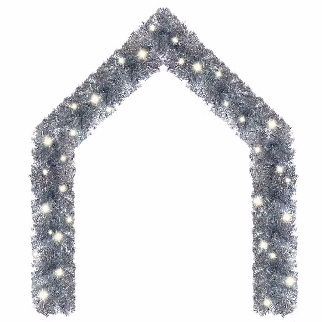 Berkfield Home Christmas Garland with LED Lights, 20 m, Silver – 2