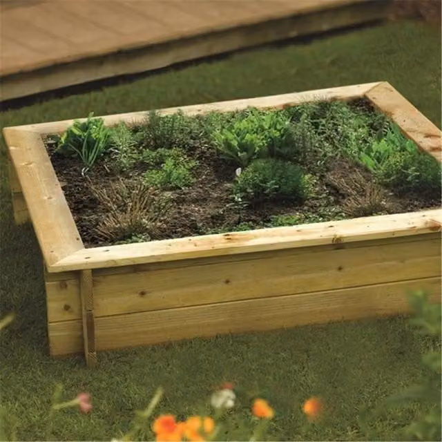 Cheshire Deluxe Raised Bed and Sandpit in Light Oak Brown